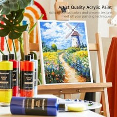 Shuttle Art Acrylic Paint, 15 Pack Acrylic Paint Large Bottle Set, 14+1 Colors