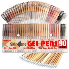 90 Pack Tone Gel Pens, 30 Tone Gel Pens with 60 Refills,40% More Ink Skin