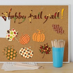 60 Sheets Autumn Fall Pattern Paper 8.5 x11 inch Pumpkin Leaves white