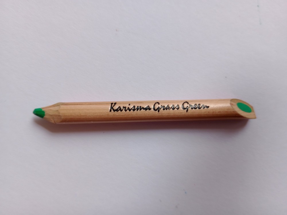 Rare Vintage Karisma Colour Pencil Unnumbered Edition Grass Green Stub Used GC