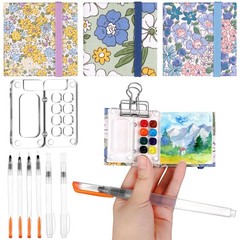 Youdaju 11 Pcs Mini Portable Watercolor Palette Set Travel Paint Multicolor