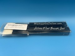 Michael Solovyev Signature Silver Flat Watercolor Brush Set-2 Brushes #4 & #6