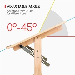 Wood Adjustable Drafting Table: 35.5″ x 23.5″ Art Drawing Desk with Various H…