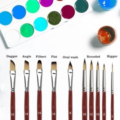 Watercolor Brushes Professional，10 PCS Artist Paint Brush Shapes Including Po…
