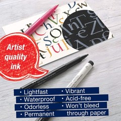 6 PCS Pitt Artist Calligraphy Pen Set Multi Colored Felt Tip Pens for Lettering