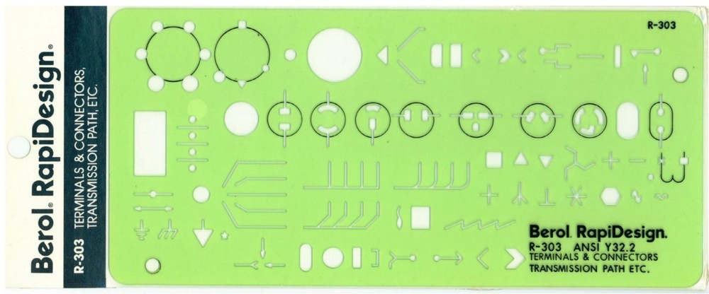 Berol Rapidesign Template – Terminals / Transmission Path – R-303