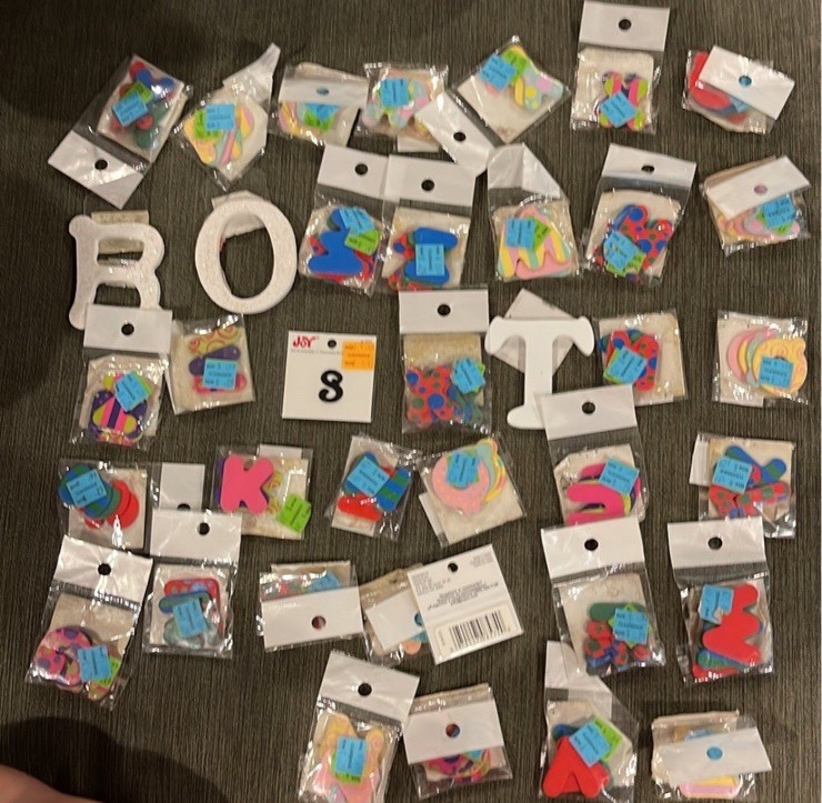 Lots of arts and crafts letters