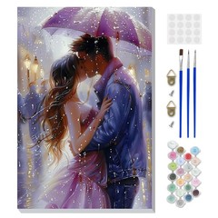 Framed Kissing Paint by Numbers for Adults Beginner DIY Acrylic Canvas 16×20