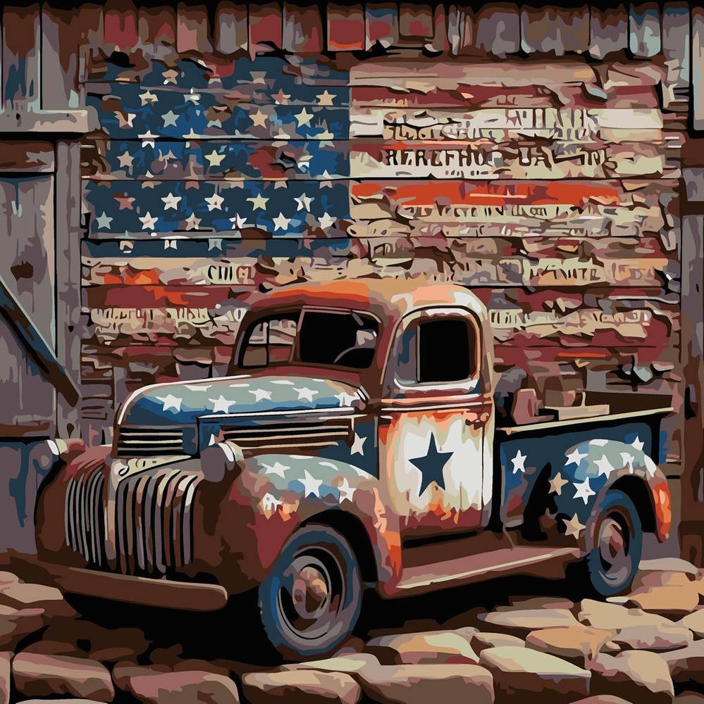 Truck Paint by Numbers Kit for Adults Paint by Number Kits for Kids on Canvas
