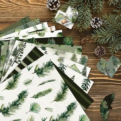 Forest Scrapbook Paper, 11.8in 24 sheets/12 Designs 11.8 x inches, green