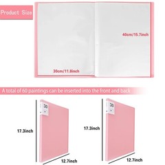 Huacan A3 Diamond Art Storage Book 30 Pages 60 Views Portfolio Onesize, Pink