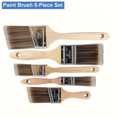 5-Piece Paint Brush Set – Water-Based for Interior & Exterior Painting