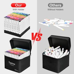 Best Taotree Alcohol Markers Set 100 Colors with Case & Holders Dual Tips Art
