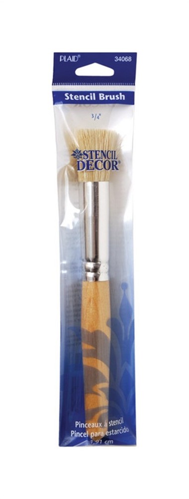 Plaid 34068 White Natural Fibers Bristles Stencil Brush 3/4 in. (Pack of 6)