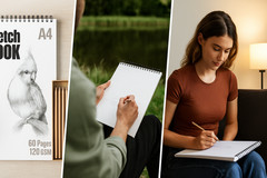 A4 Artist Sketch Book Drawing Pad White 100 GSM Cartridge Paper Dry Media