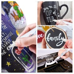 White Paint Markers Pens – Single color 6 Pack Permanent Oil Based Paint Pen,…