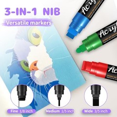 14 Colors Jumbo Markers, Jumbo Acrylic Paint Markers 15mm Wide Felt Tip