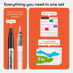 24 Watercolor Markers with Flexible Paint Brush Pens for Pros & Beginners – Cons