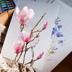 50 Sheets Watercolor Paper Cotton 140LB/300GSM Thick Off-White Cold Press Paper