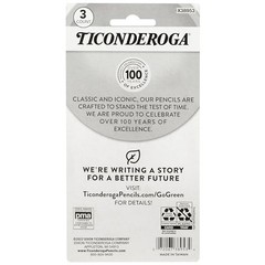 TICONDEROGA ® Erasers, Pencil Shaped, Yellow, 3 ct (38953) 3 Count, Yellow