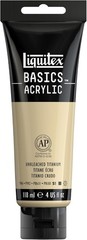 Thick Satin Finish Acrylic Paint 4 oz in Unbleached Titanium – Ideal for Mixing
