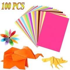 100pcs A4 Colorful Craft Paper for DIY Arts, Origami, School Projects & Crafts
