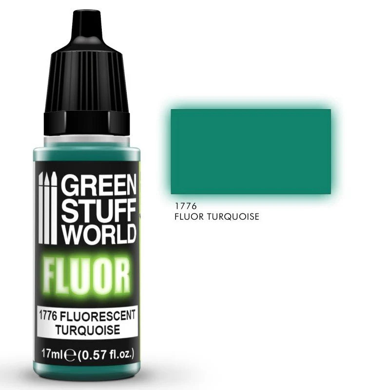 Green Stuff World Fluorescent Acrylic Paint Turquoise 1776 for Models and Miniat