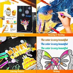 Soucolor Glitter Gel Pens for Adult Coloring Books, 120 Pack-60 , 60 Refills
