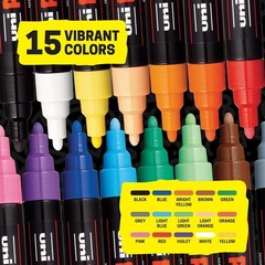 Artist-Recommended 15-Count Non-Toxic Acrylic Markers – Blendable & Waterproof