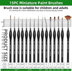 Very Small Paint Brushes Fine Tip for Nail Art Model Craft Painting Hobby Set