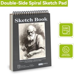 Sketch Book 9×12 Spiral Bound Art Pad 100 Sheets Drawing Paper New Sealed