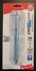 Pentel EnerGel Alloy RT Retractable Liquid Gel Pen .7mm Aquamarine Barrel Black