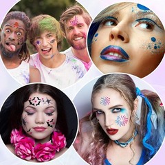 Fulmoon 72 Pcs Face Paint Stencils Reusable Face Painting Stencils Body Paint…