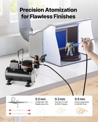 VEVOR Airbrush Kit Air Brush Kit 1/6 HP Air Compressor 1 Airbrush 3 Tips Hose