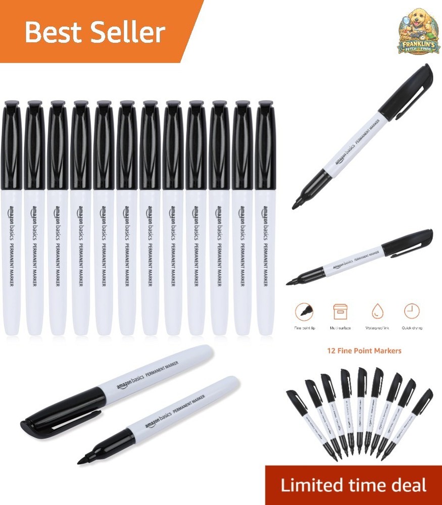 Fine Tip Permanent Markers for Writing, Drawing, Quick Drying, Office, School…