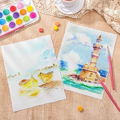50 Sheets Watercolor Paper 8.5 x 11inch, 160 GSM Deckled Edge Paper Rough/Textur