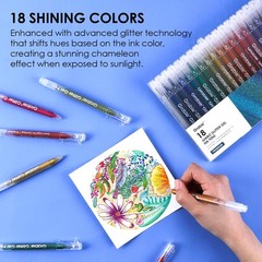Grabie Jumbo Glitter Gel Ink Pen Set Of 18, Metallic Vibrant Sparkle Gel Pens…