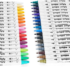 36 Color Bold and Fine Dual-Tip Acrylic Paint Pen Set for Canvas Rock Wood Leath