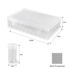 Diamond Painting Storage Containers with Lids – 70PCS Portable Transparent 70