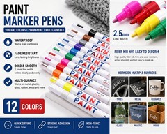 Paint Marker Pen Waterproof Oil Based Permanent Tyre Metal Wood Glass UK Stock