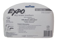 2 packs Expo Low Odor Dry Erase Markers, Fine Tip, Assorted, 5 Count