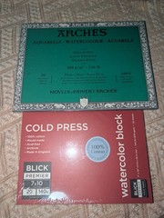 ​Lot of 2 Watercolor Blocks Arches 9×12 & Blick Premier 7×10 140lb 100% Cotton