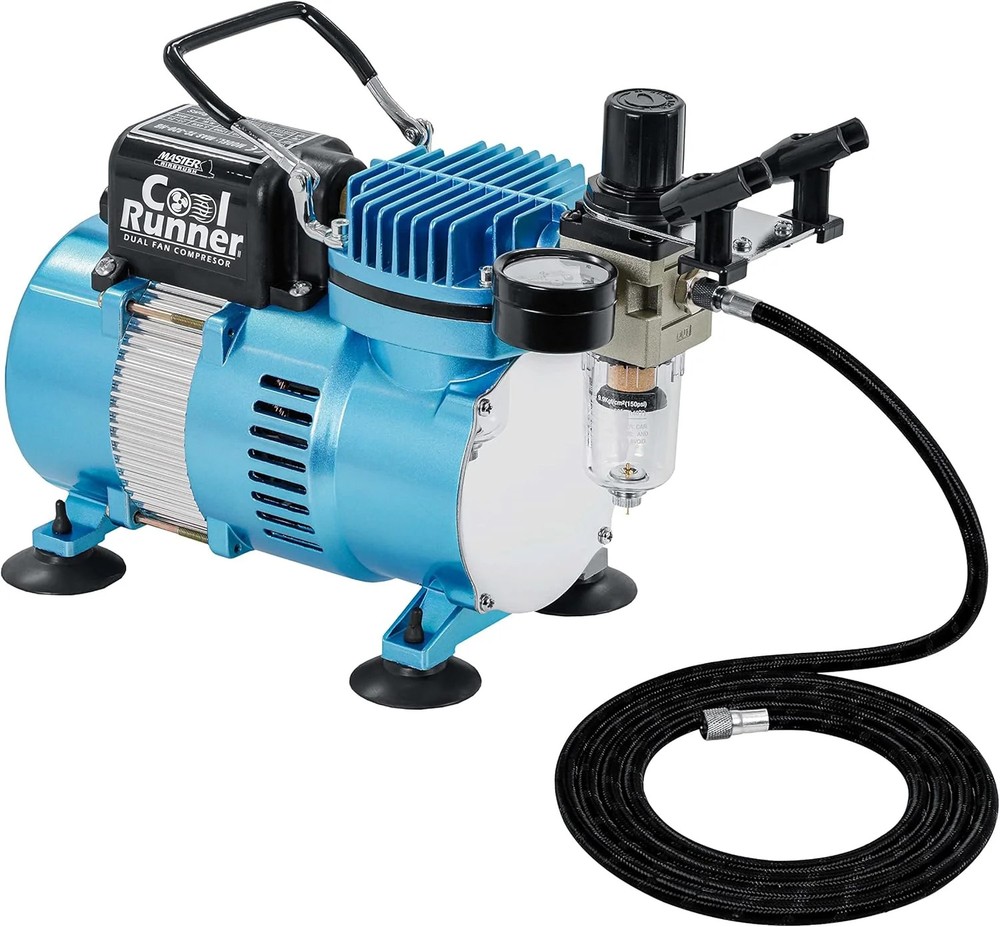Master Airbrush Air Brush Kit with Air Compressor TC-320, 1/5 HP Cool Runner II