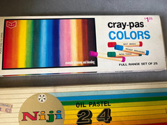 Vintage NIJI Oil Pastel 24 Colours Made in Japan and Cray-Pas Colors 25 Set