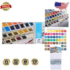 Pro Watercolor Paint Set 48 Half Pans – Artist Quality, Intense Colors, Light…