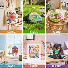 36 Colors Dual Tip Acrylic Paint Markers, Fabric Decorating Kits Water-Based…