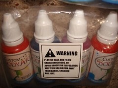 8 Color 1oz Custom Body Art Airbrush Temporary Tattoo Paint Set Ink Kit Stencil