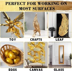 100ml Gold Metallic Acrylic Paint with Brushes – Shine & Versatility for Crafts