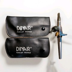 Dinair Airbrush Makeup Kit 2 Mini Compressors Stylus Gun Pouches & Clear Travel