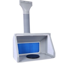 Portable Airbrush Spray Booth Kit with Turntable, Dual Fans, LED Lights